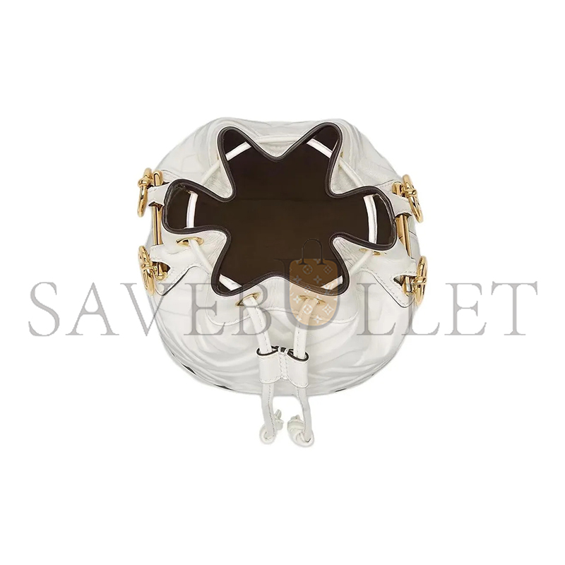 FENDI MON TRESOR WHITE LEATHER MINI BAG WITH FF MOTIF 8BS093ANWTF0QVL (18*14*12cm)